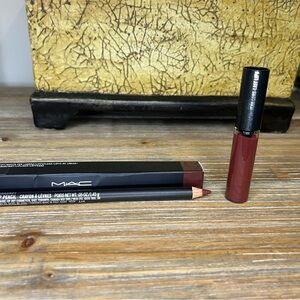 M·A·C Lip Duo: Sin Liquid Lipstick & Burgundy Lip Pencil NIB/Never Swatched